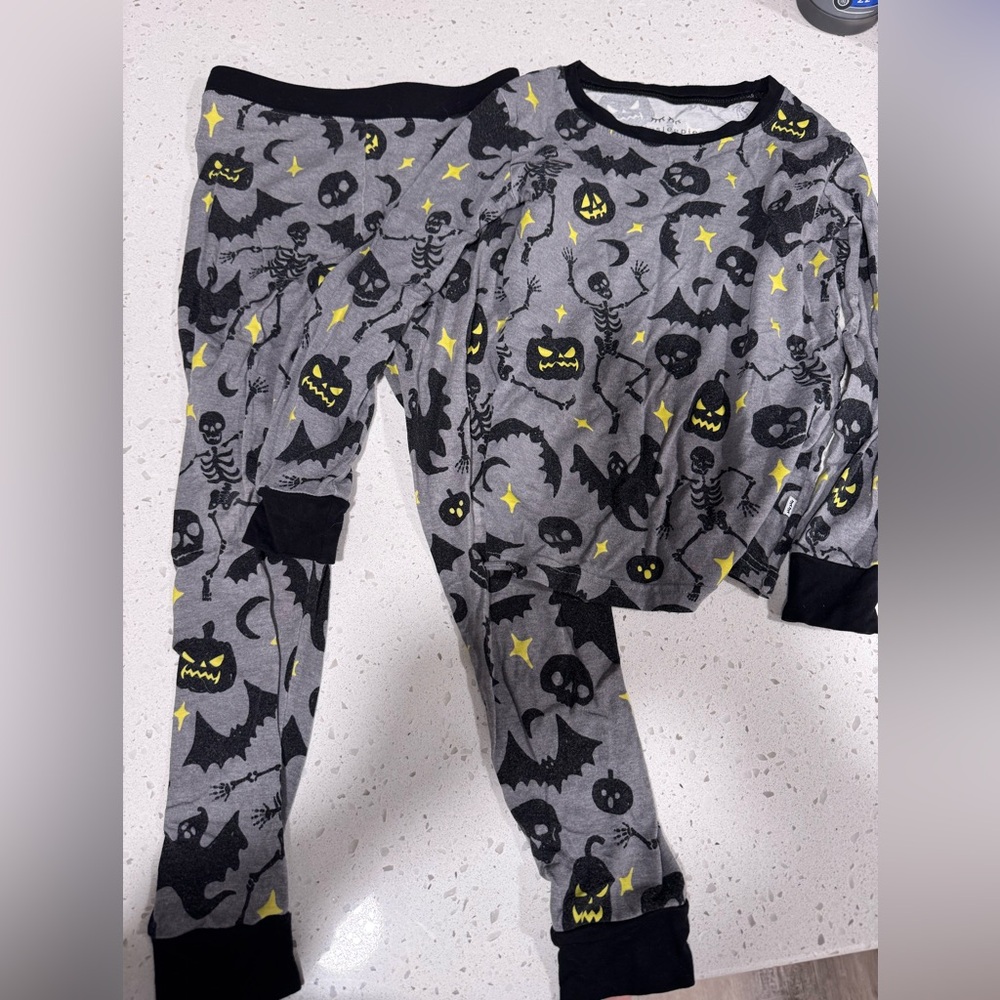 Little Sleepies Gray and Black Halloween Pajama Set